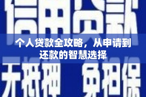 荥经个人贷款全攻略，从申请到还款的智慧选择