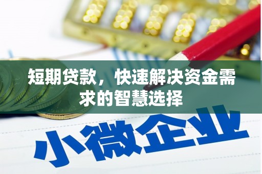 荥经短期贷款，快速解决资金需求的智慧选择
