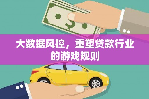 荥经大数据风控，重塑贷款行业的游戏规则