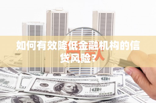 荥经如何有效降低金融机构的信贷风险？