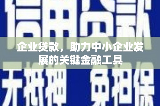 荥经企业贷款，助力中小企业发展的关键金融工具