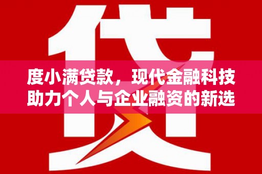 荥经度小满贷款，现代金融科技助力个人与企业融资的新选择