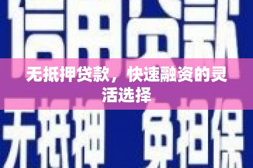 荥经无抵押贷款，快速融资的灵活选择