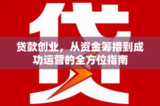 荥经贷款创业，从资金筹措到成功运营的全方位指南