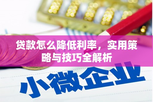 荥经贷款怎么降低利率，实用策略与技巧全解析