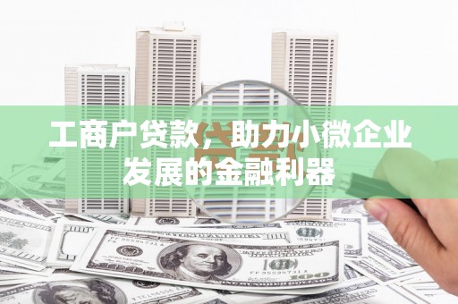 荥经工商户贷款，助力小微企业发展的金融利器