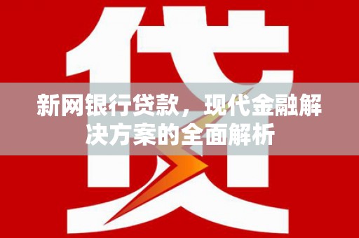 荥经新网银行贷款，现代金融解决方案的全面解析