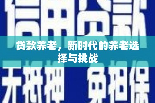 荥经贷款养老，新时代的养老选择与挑战