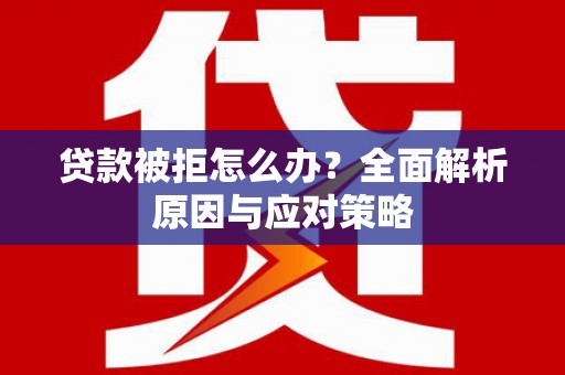 荥经贷款被拒怎么办？全面解析原因与应对策略