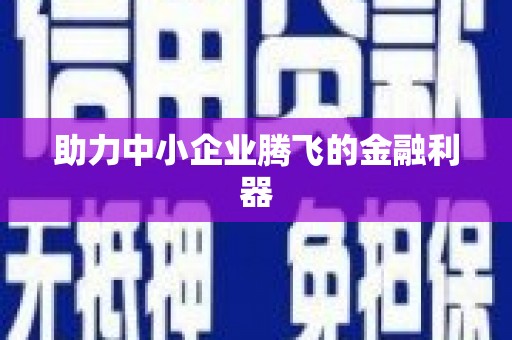 荥经助力中小企业腾飞的金融利器
