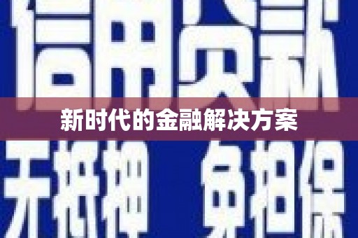荥经新时代的金融解决方案