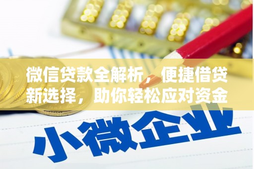 荥经微信贷款全解析，便捷借贷新选择，助你轻松应对资金需求